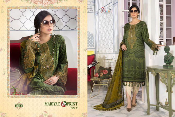 Shree Mariya B Mprint 9 Latest Fancy Pure Cotton Print With Exclusive Embroidery Pakistani Salwar Suits Collection